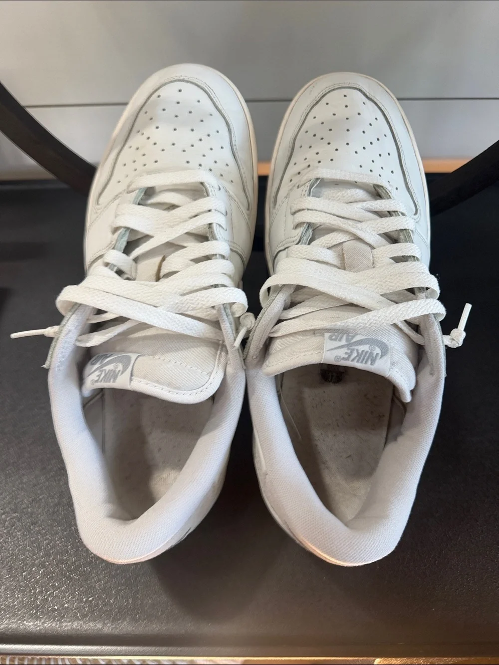 Nike Men’s Air Jordan 1 Low 85  White with Light Gray Low-Top Sneakers